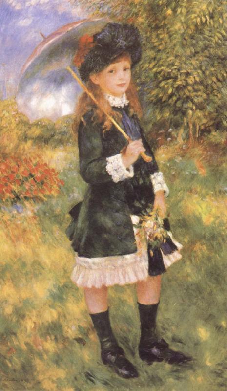 Young Girl with a Parasol, Pierre-Auguste Renoir